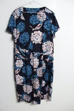 Roman Womens Floral Patterned Belted Wrap Dress - Blue - Size 20 (K50)
