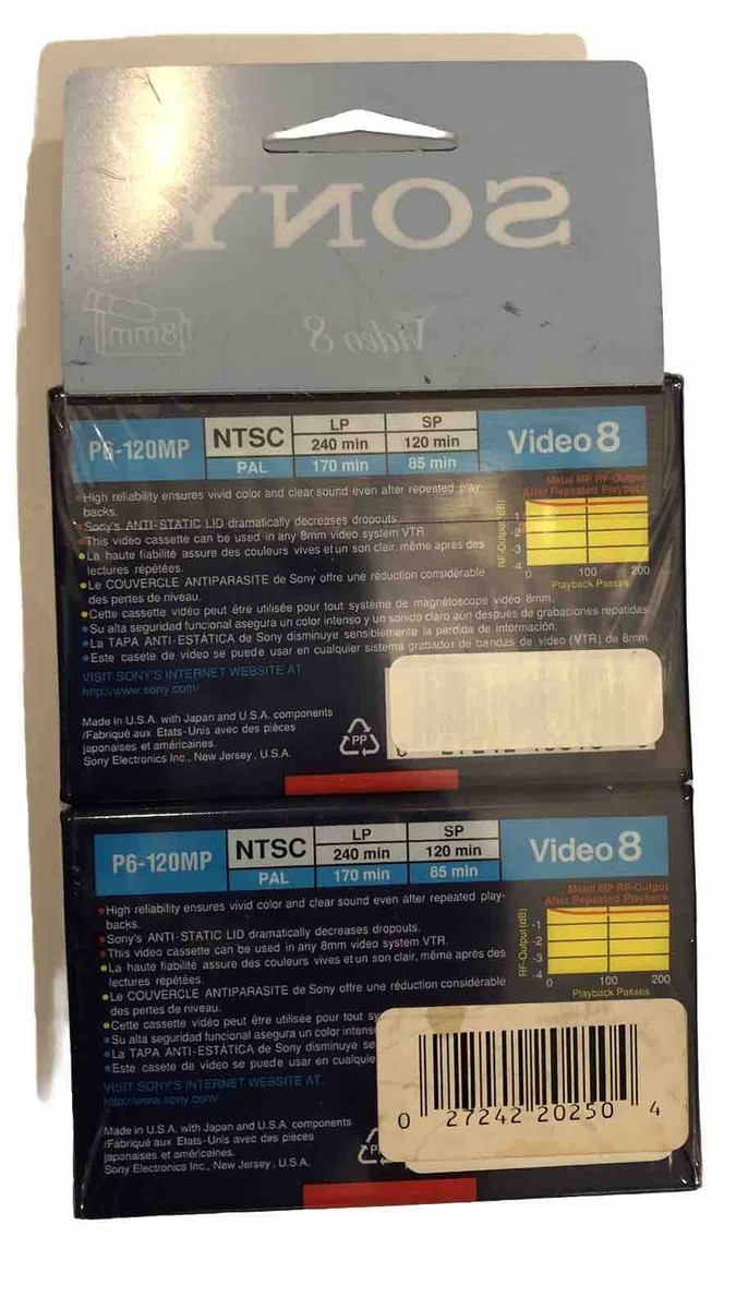 Sony P6-120MPL/2 8mm Metal Particle Cassette Tape 27242202504| eBay