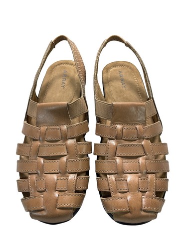 Array Women’s Shoes Taupe Leather Santa Cruz Slip On Sandals Size 7.5 W - Picture 5 of 7