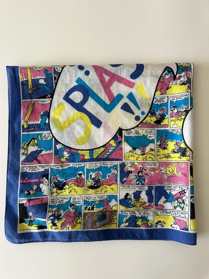 Винтажный шарф с тематическим принтом комиксов бандана сумочка аксессуары для волос уникальные 80-е 90-е - Изображение 2 из 4