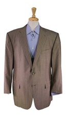 Ermenegildo Zegna Brown Striped Wool Silk Suit Blazer Jacket 48R
