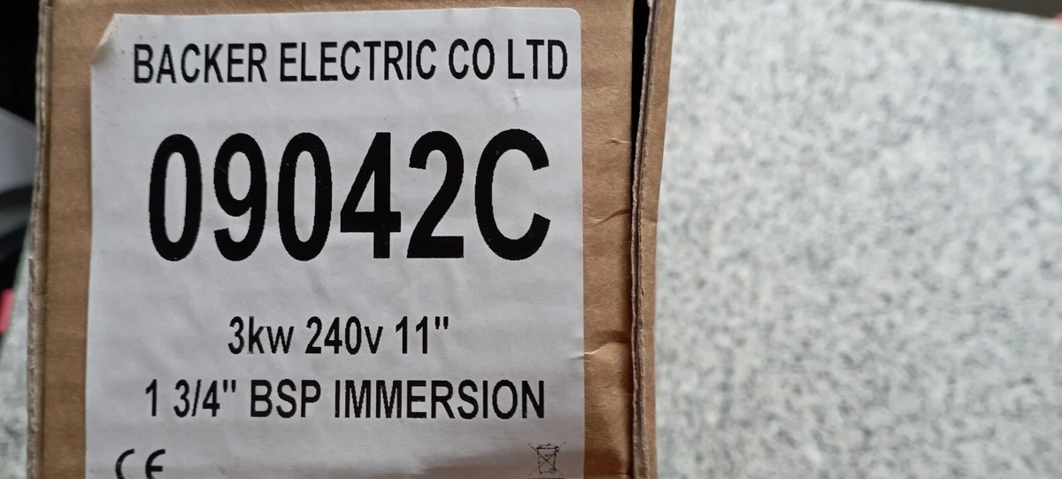 immersion heater, backer, 1.75 inch, 1-3/4u0026#034; bsp, 3kw incolloy  11u0026#034;. | eBay