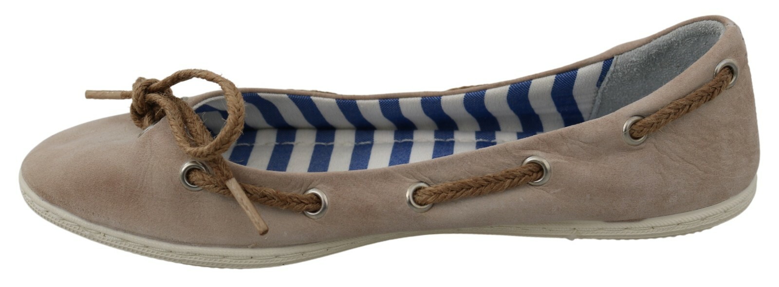 PANTOFOLA D’ORO Mocassini fiocco PANTOFOLA D'ORO beige pelle scamosciata balletto piatti EU38 US7 5