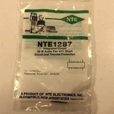 (1) NTE NTE1287 Integrated Circuit Linear, Audio Power Amp, 20 Watt