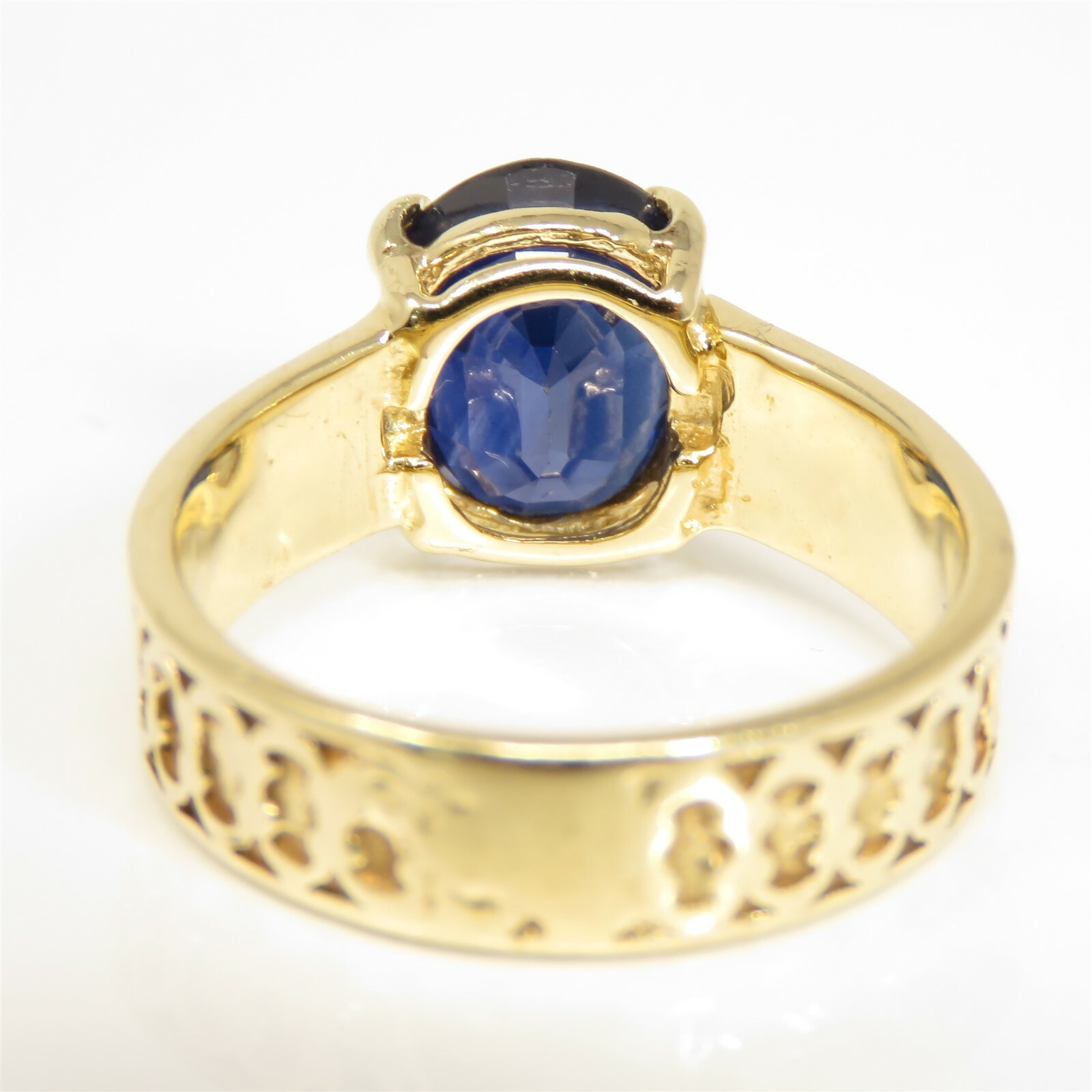 NYJEWEL 14k Yellow Gold 3ct Natural Sapphire Ring - image 3