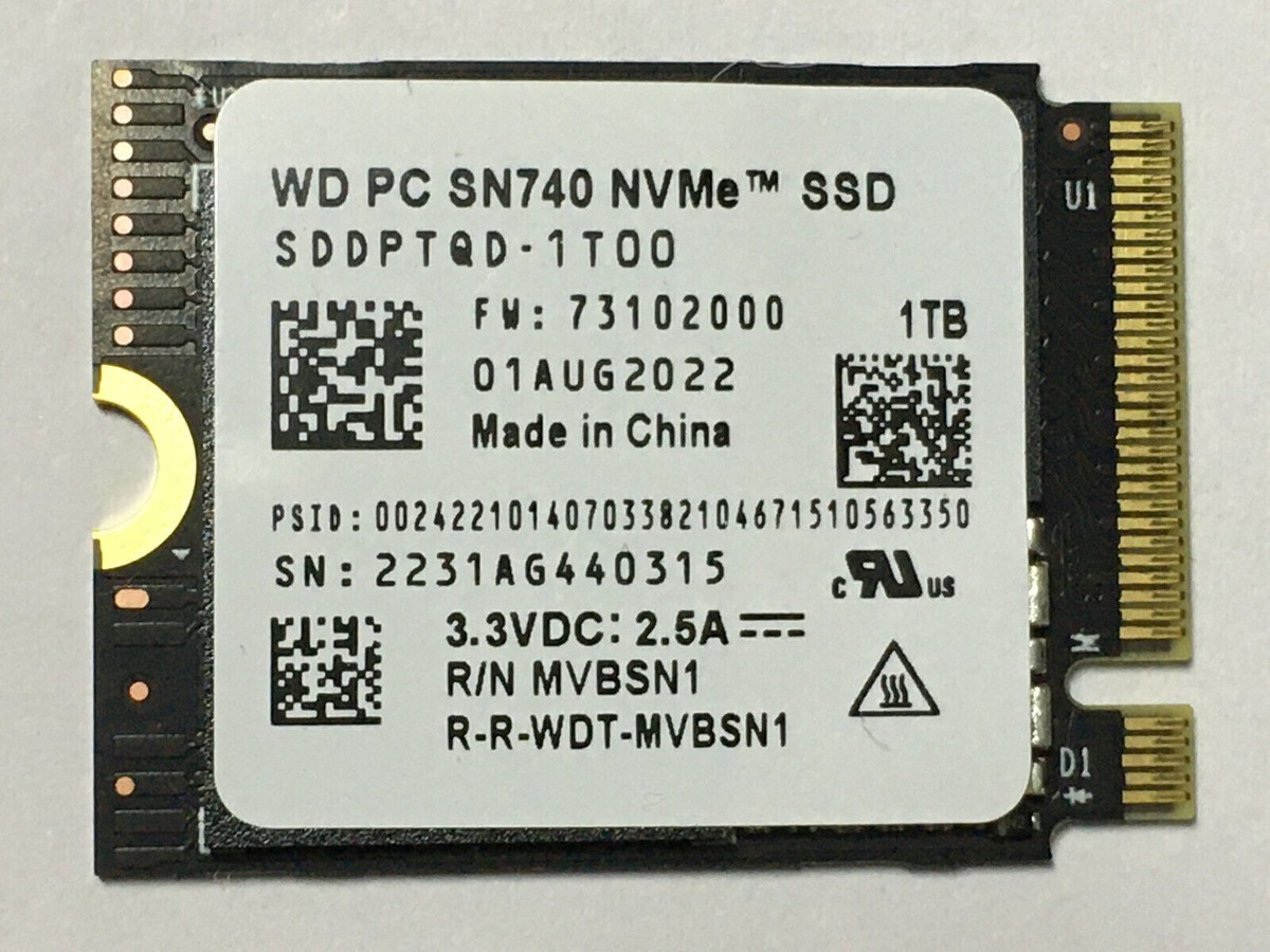 WD SN740 1TB M.2 2230 SSD NVMe PCIe For Steam Deck NVME
