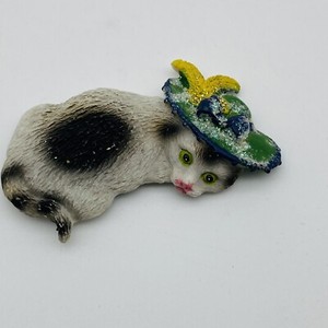 Elegant Cat Refrigerator Magnet Cat In Glitter Hats