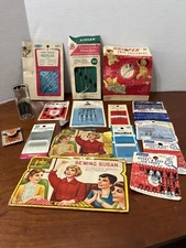Vintage sewing lot-needles, hooks & eyes and loops