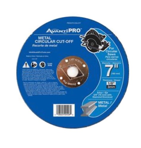 AVANTI PRO PBD070125L01F 7"x5/8" ABRASIVE CUT OFF DISC METAL NEW