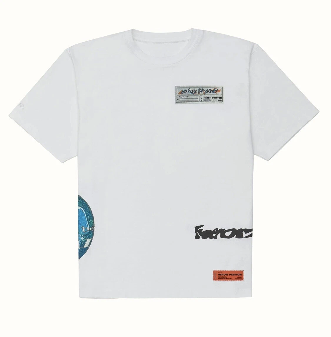 New With Tags Deadstock Heron Preston White Oversized T-Shirt XS