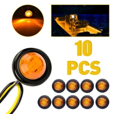 10X Amber Round 3/4" Round Marker Side Light Clearance LED Bullet Trailer US Min
