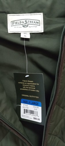 Field & Stream Quilted Vest Full Zip Green Outdoor Puffer Mens XL NWT NEW - Picture 4 of 10