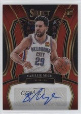 2023-24 Panini Select Rookie Signatures Red Prizm 25/99 Vasilije Micic Auto 0xi8