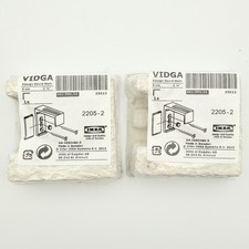 2 x Ikea VIDGA Wall Bracket Metal White 2 ¼" 102.991.51 NEW & Sealed