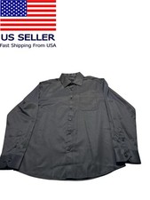 Men Dress Button Down Shirt Long Sleeve Black Size Medium NWT