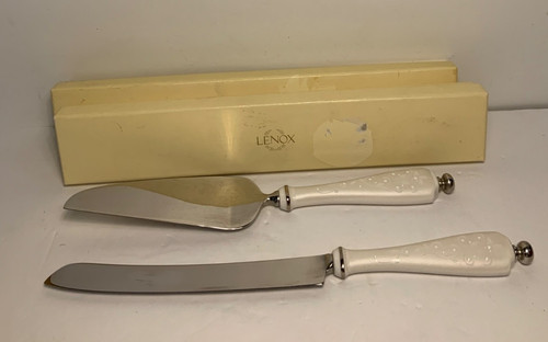 Lenox Opal Innocence Wedding Cake Knife & Server 13.5 in.