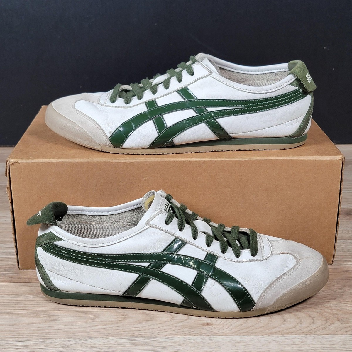 ★人気★ Onitsuka Tiger Mexico 66 Vintage Green Vintage Onitsuka Tiger Mexico 66 Shoes Mens Size 10.5 White