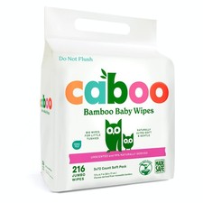 Caboo Tree Free Baby Wipes, Unscented, 72 Wipes Per Pack, 216 Total  100 Re...