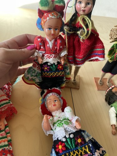 Vintage Lot Of 7 International Dolls travel souvenir collection folk ethnic art - Photo 5/9