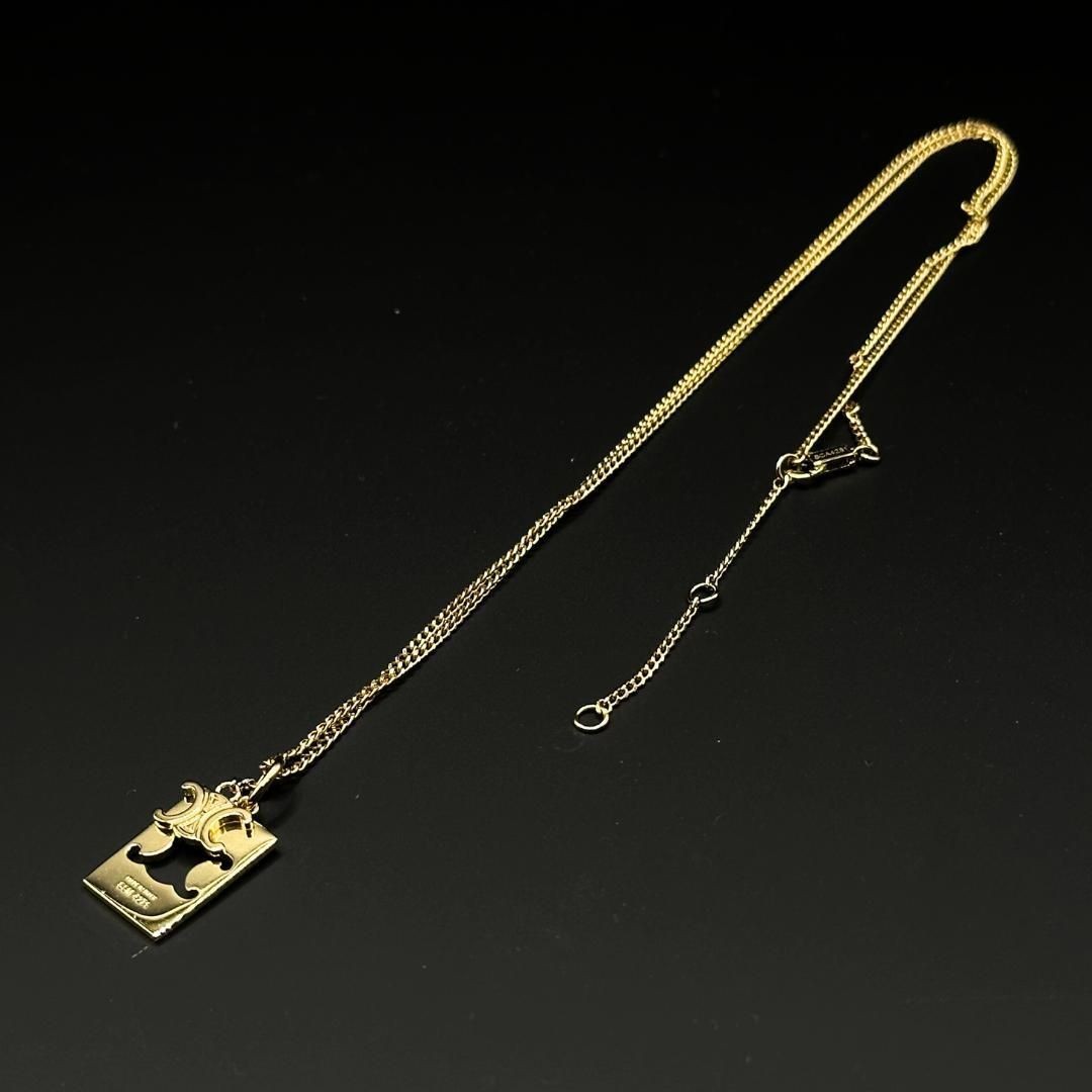 Celine Separable Triomphe Interlock Necklace Gold… - image 3