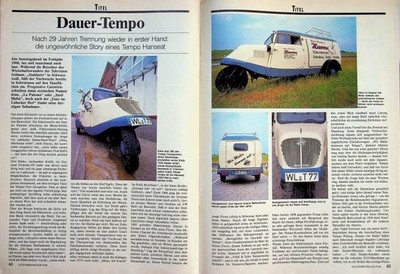 Oldtimer Praxis 09/1994 Tempo Hanseat in einer seltenen Vorstellung auf 4 Seiten