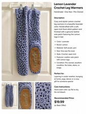 Lemon Lavender Crochet Knit Leg Warmers Slipp...