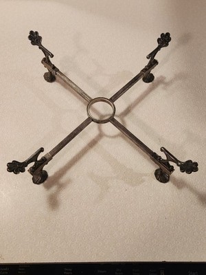 antique, silver-plated adjustable dish cross  trivet