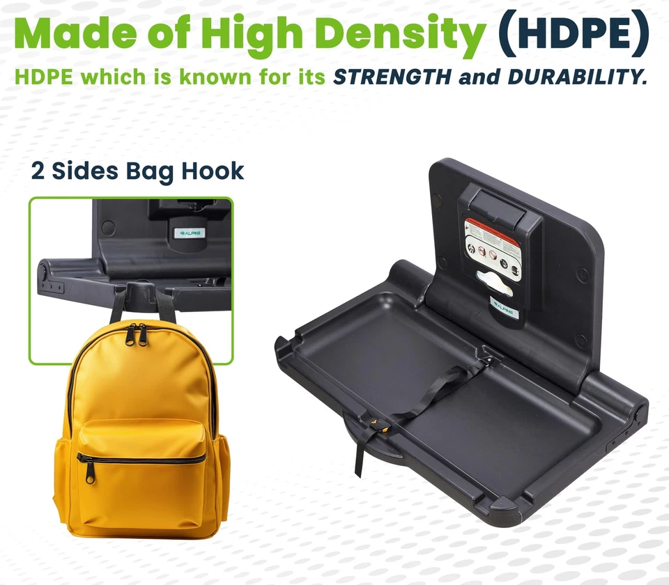 Cambiador de bebé Alpine montado en la pared - Cambiador horizontal para bebé para... Foto 4 de 4