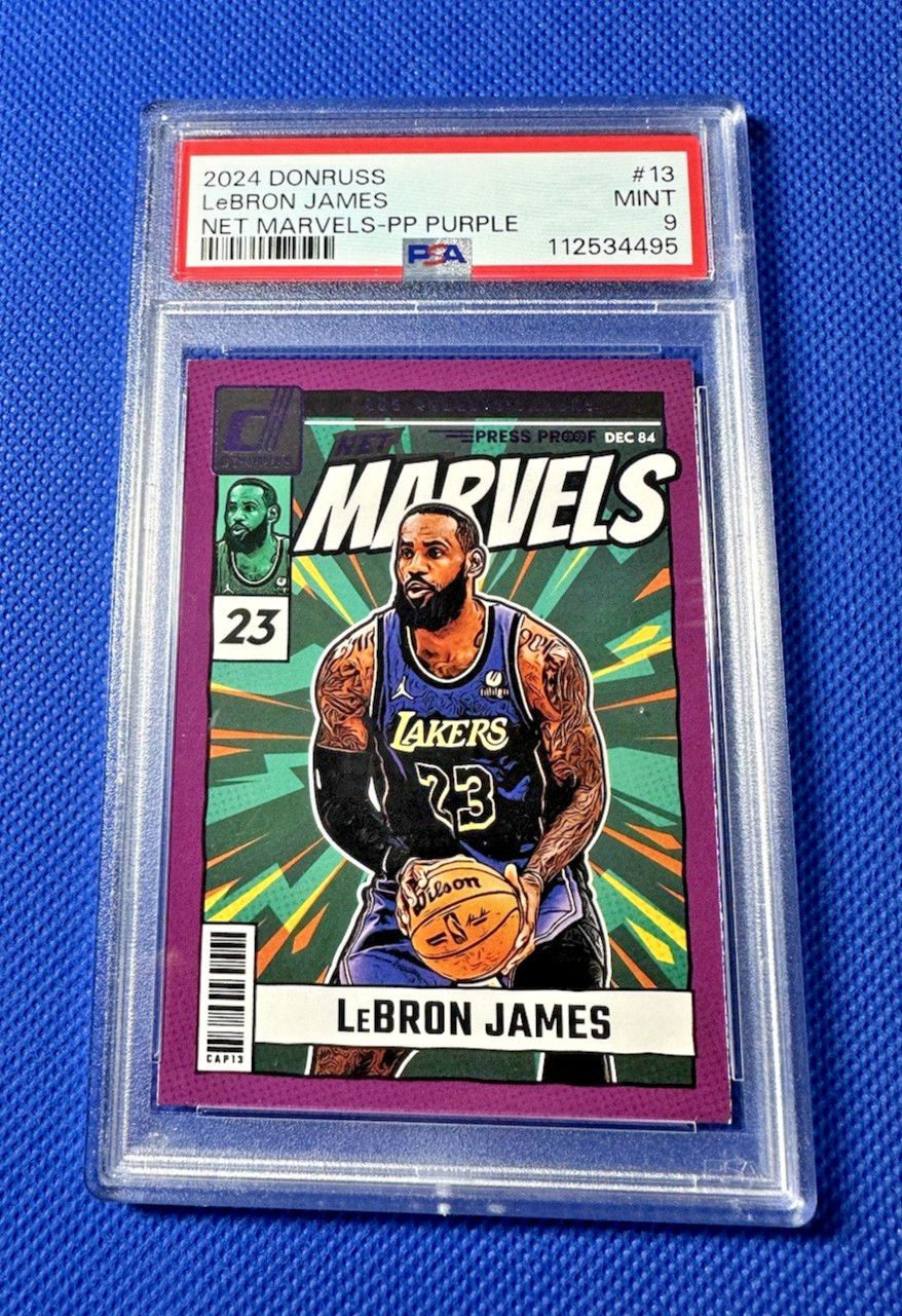 LeBron James NET MARVELS POP (2) 2024 PSA 9 PP PURPLE 2024 Don Russ Panini #13 view 11