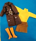 Vintage Barbie Maddie Mod Leather/suede Hippie Skirt Set With  Shoes!