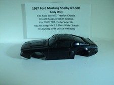 HO scale Slot Car Custom Resin body 1967 Black Ford Mustang GT-500 Fits AFX 1.5