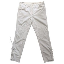 90s Polo Ralph Lauren Corduroy Jodhpurs White W32 L32 Lace-Up Quilted F/S