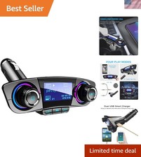 Bluetooth FM Transmitter with Hands-Free Calling & Dual USB Charger for Cars