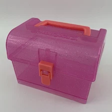 Vintage Lip Smackers Pink Glitter Lil Treasure Box Collector Storage Container