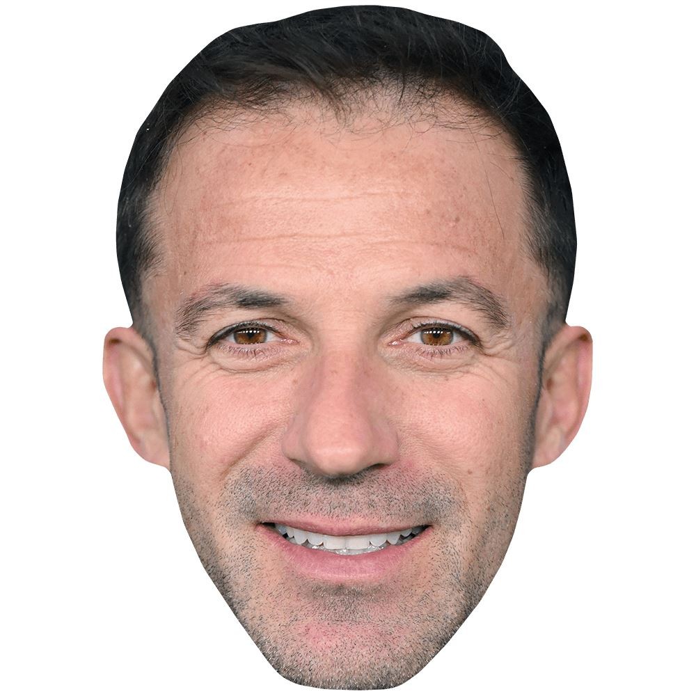 Alessandro Del Piero (Stubble) Maschere di persone famose, facce di cartone