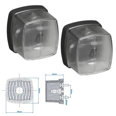 2 x Positionsleuchte 12V Weiß E3 Begrenzungsleuchten Anhänger Positionslicht LKW