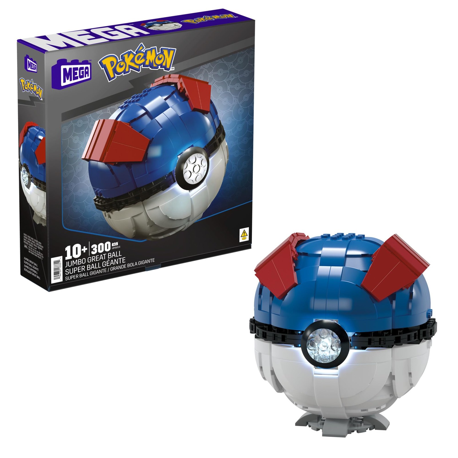 Игрушки-конструкторы MEGA Pokmon для взрослых сборный гигантский мяч Great Ball 299 штук 13490₽