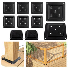 10Pack 3.5"x3.5" Wood Post Plate Connector Deck Post Base Plate Wood Fence Deck