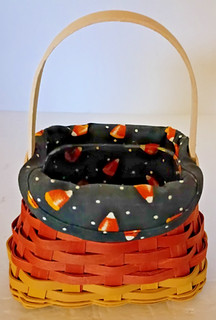 Longaberger Halloween Candy Corn Basket Liner Protector Orange Yellow USA