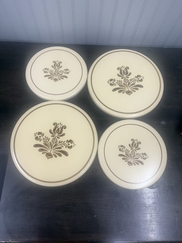 PFALTZGRAFF Pattern VILLAGE Stove Top BURNER Range COVER 8" & 10" Set Of 4 Rare