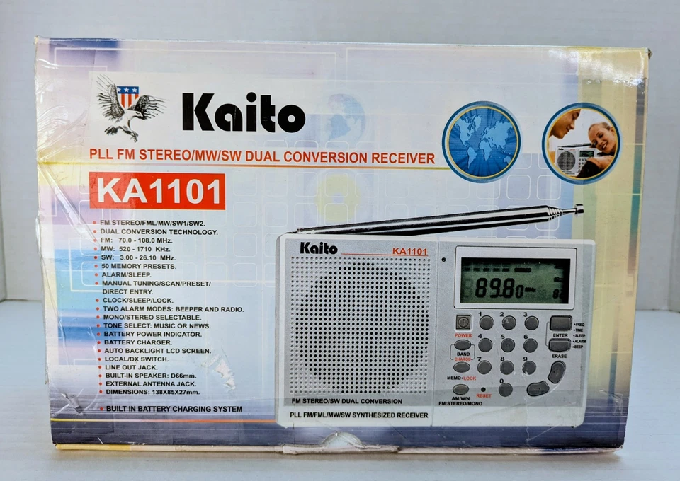Receptor de radio de onda corta Kaito KA1101 (renombrado Degen DE1101) - ¡sin usar! Foto 2 de 4