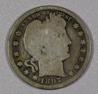 1897-O "Liberty Head" Barber Quarter Dollar Coin, Good