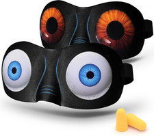 3D Sleeping Eye Mask Funny Blindfold 2 Pack Travel Sleep Masks Super Soft
