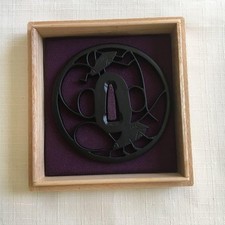 sword tsuba with paulownia wood box from japan