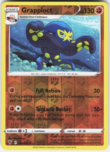 Grapploct 101/185 Rare Vivid Voltage Pokemon Reverse Holo Moderately Played