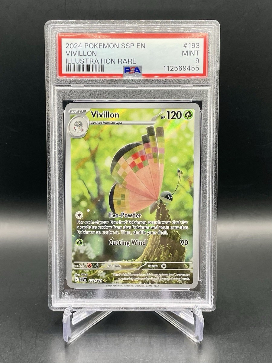 PSA 9 Vivillon 193/191 Surging Sparks Illustration Rare Full Art