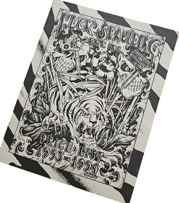1993-94 HUCK SPAULDING PRICE LIST Tattooing Supplies VIDEOS Catalog PB Illus