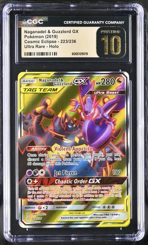 Pokemon Naganadel & Guzzlord GX 223/236 Cosmic Eclipse - CGC 10 PRISTINE
