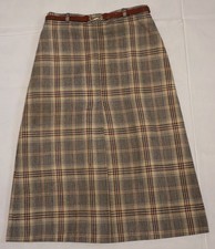 Vintage 1960 70s ILGWU Workers Union plaid skirt size 11-12 USA 