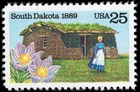 US Scott # 2416, South Dakota Statehood 1889, 1989 25¢ Stamp, MNH